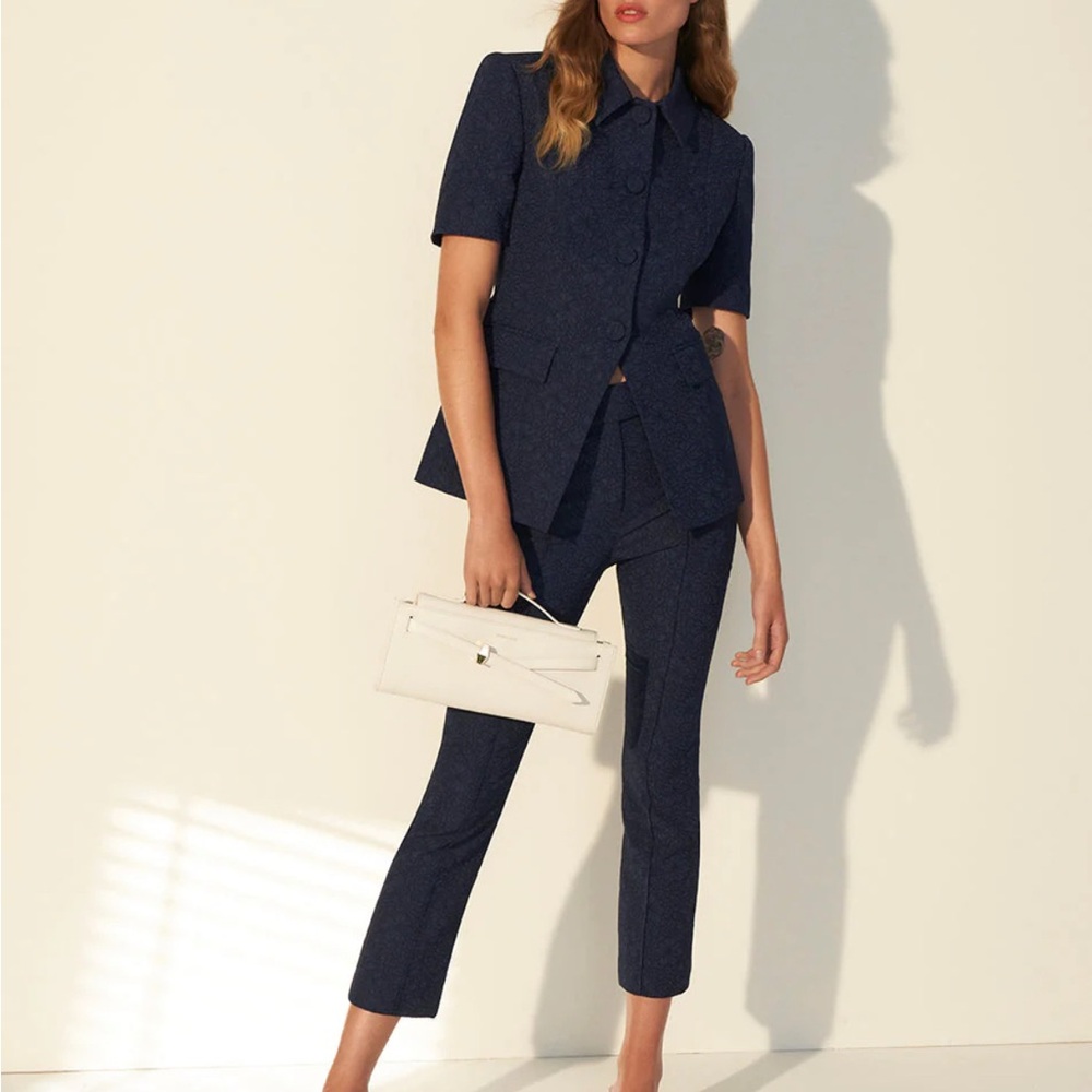 2025 Authentic Veronica Beard Bodie Jacquard Jacket in Navy $798